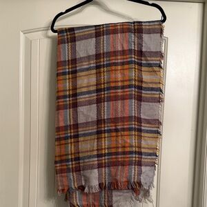 Plaid Multicolor Oversized Scarf